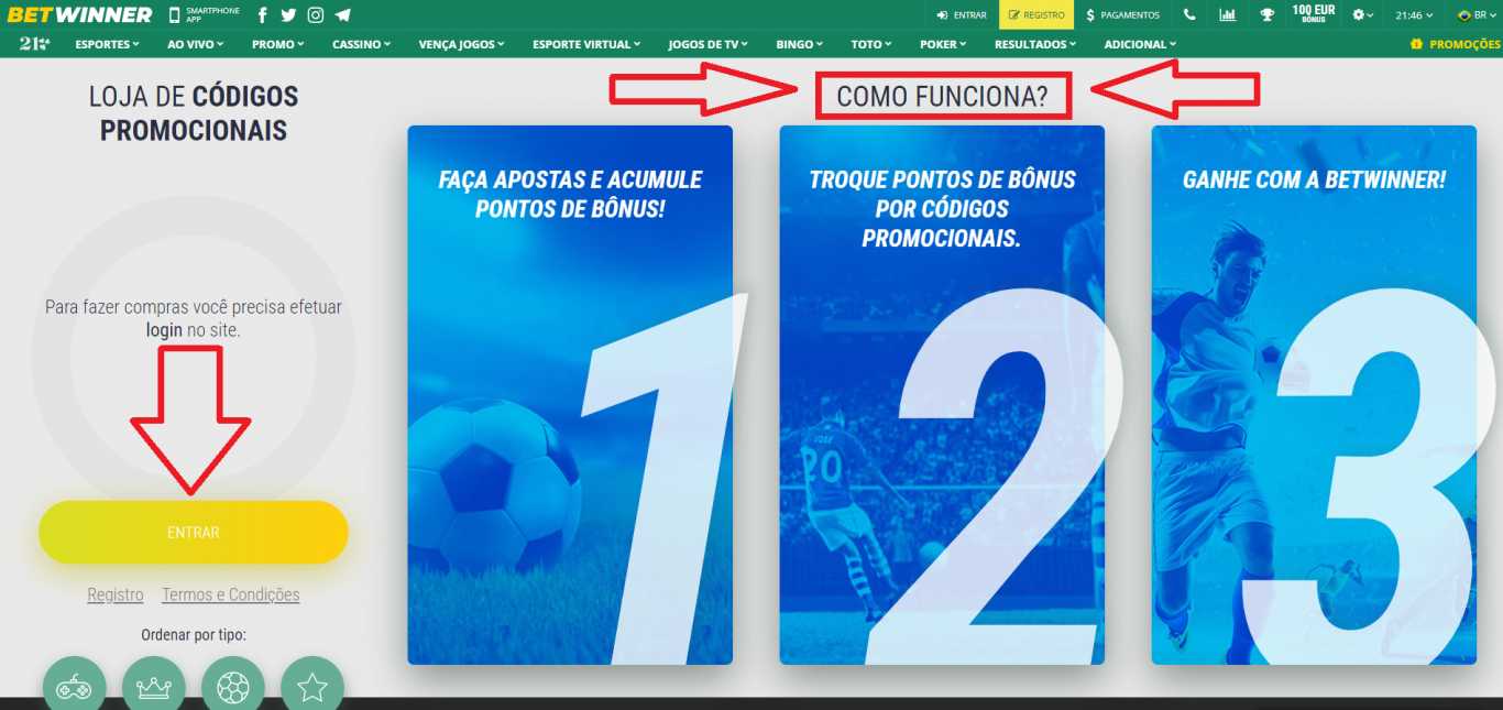 Código promocional Betwinner no Brasil